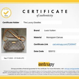 Entrupy Certificate of Authenticity